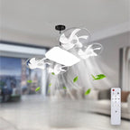 Ventilateur LED Plafonnier Télécommandé 2x1