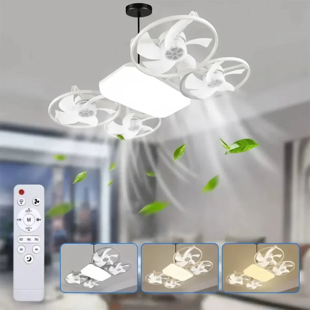 Ventilateur LED Plafonnier Télécommandé 2x1