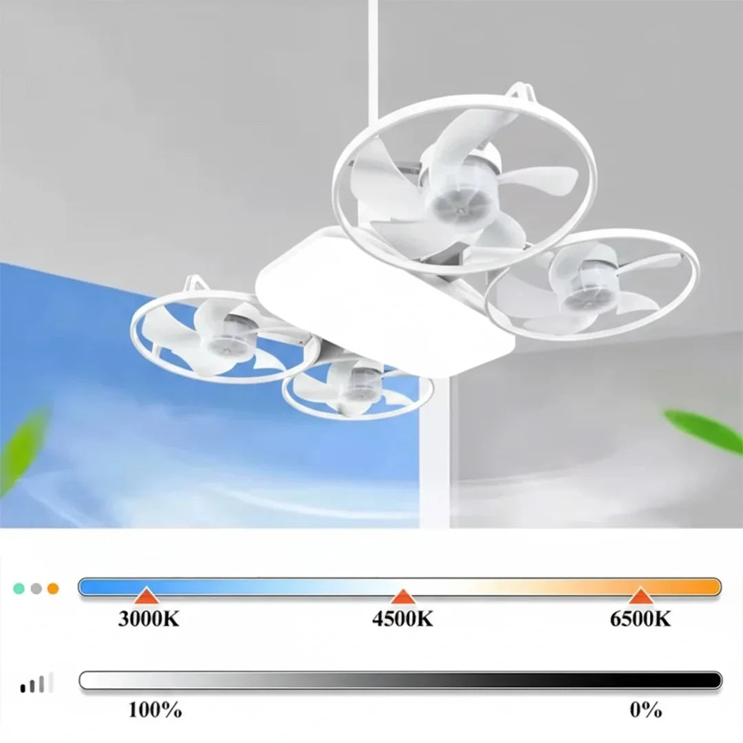 Ventilateur LED Plafonnier Télécommandé 2x1