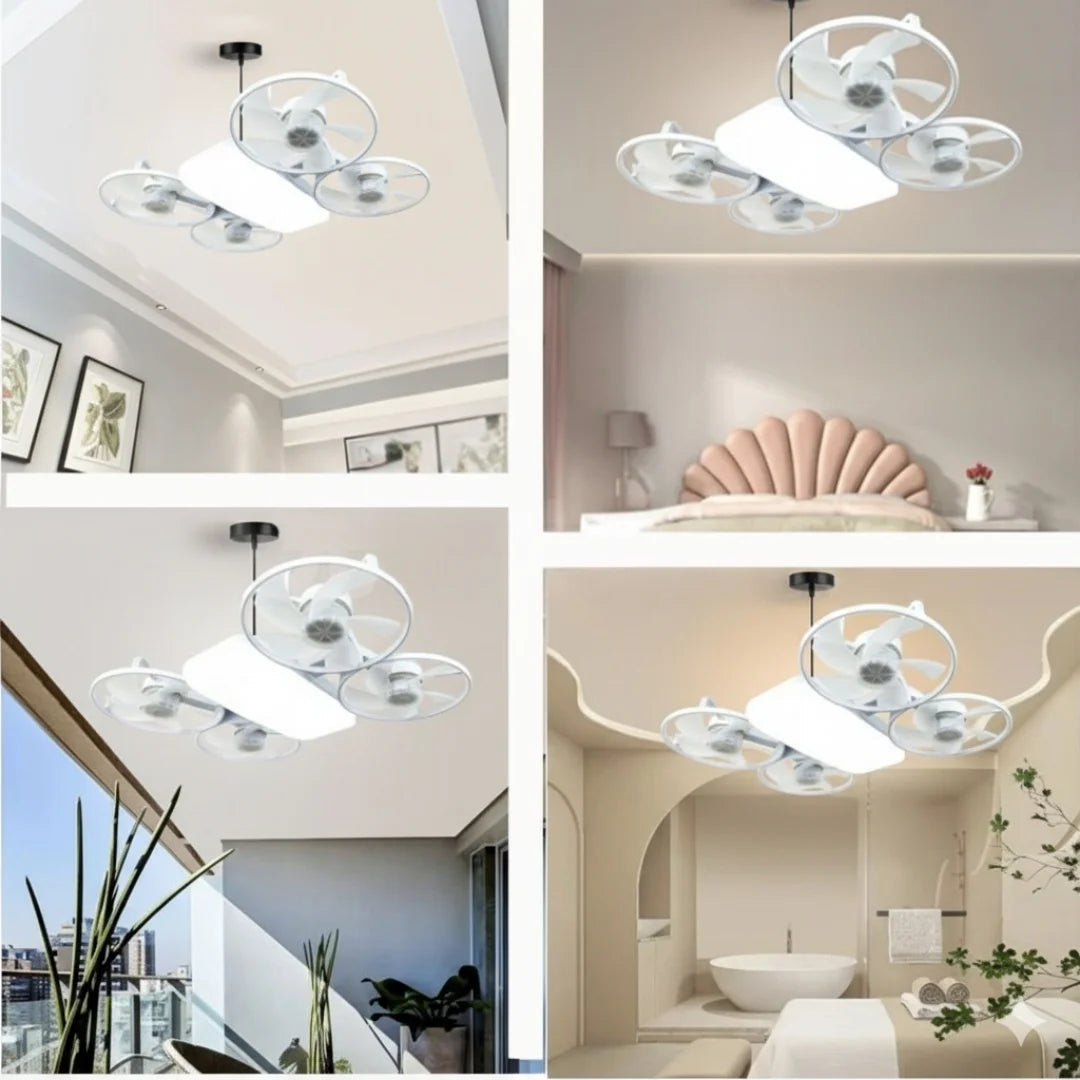Ventilateur LED Plafonnier Télécommandé 2x1