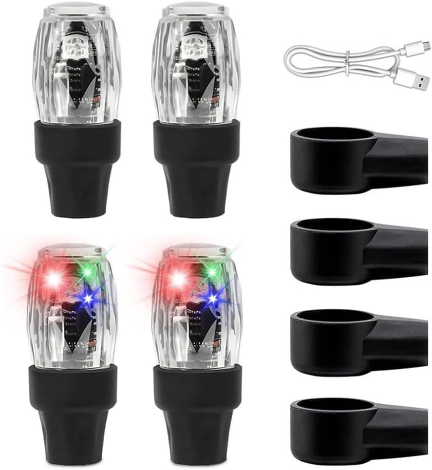 أضواء LED الذكية لصمامات إطارات السيارة – خلي سيارتك تلفت الأنظار بكل حركة