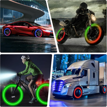 أضواء LED الذكية لصمامات إطارات السيارة – خلي سيارتك تلفت الأنظار بكل حركة