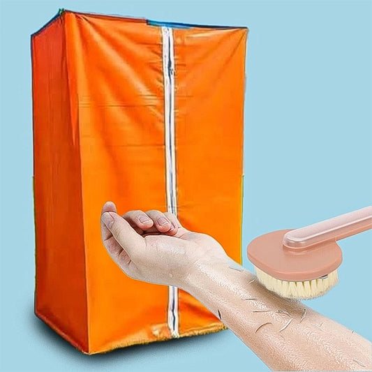حمّام بلاستيكي متنقل مع فرشاة الإستحمام للوصول لأصعب المناطق